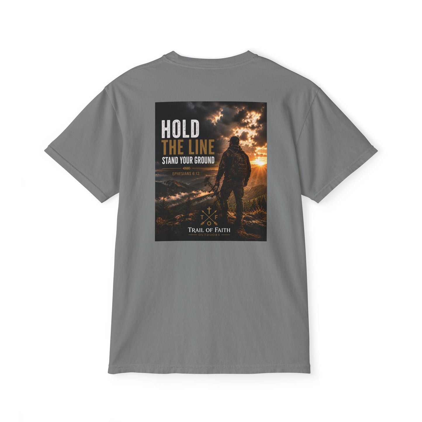 Hold The Line Pocket T‑Shirt — 'Hold the Line, Stand Your Ground' Graphic Tee