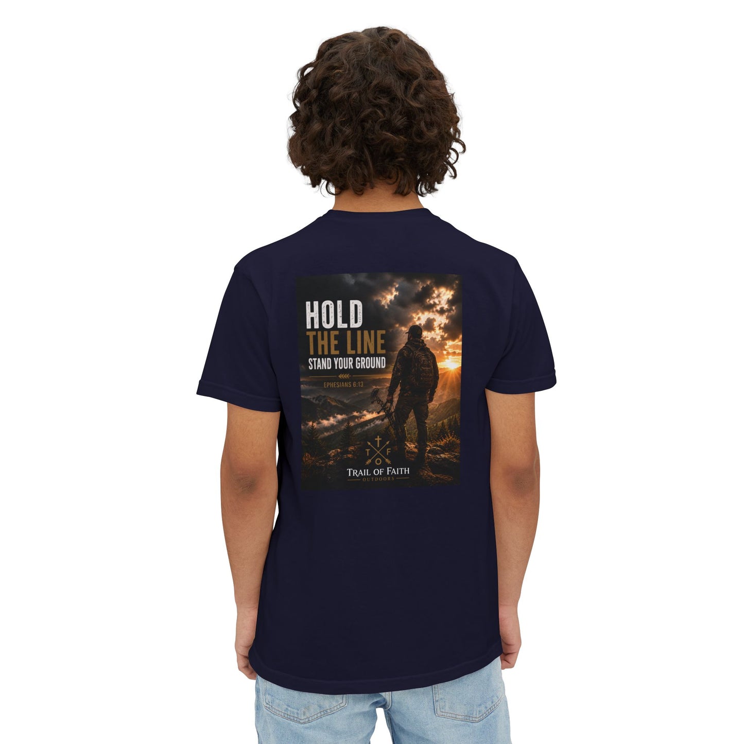 Hold The Line Pocket T‑Shirt — 'Hold the Line, Stand Your Ground' Graphic Tee