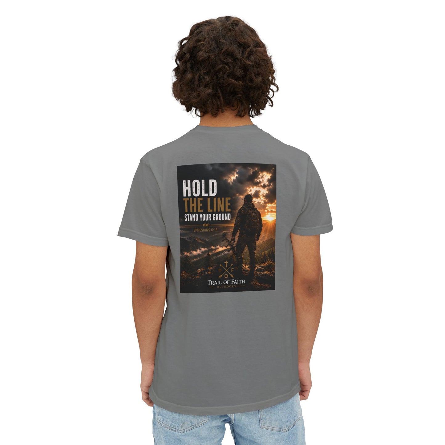 Hold The Line Pocket T‑Shirt — 'Hold the Line, Stand Your Ground' Graphic Tee