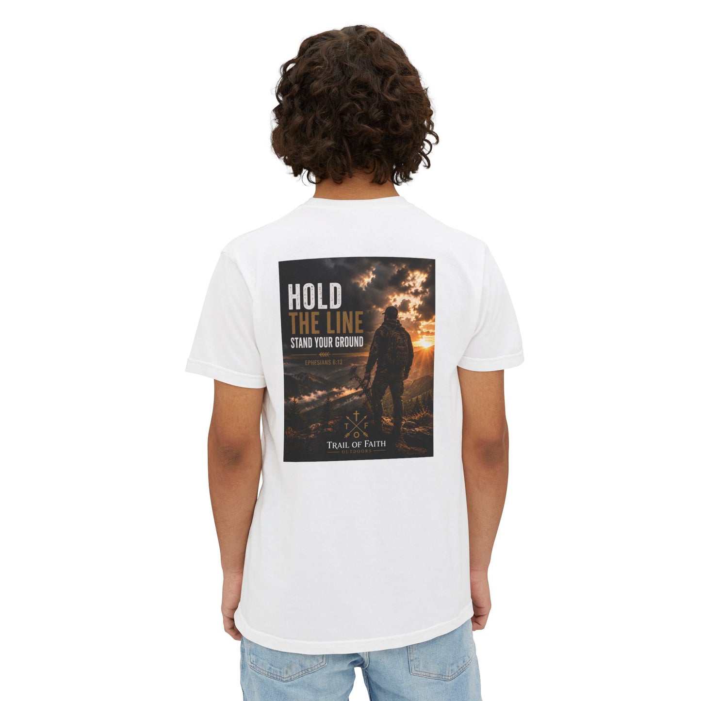Hold The Line Pocket T‑Shirt — 'Hold the Line, Stand Your Ground' Graphic Tee
