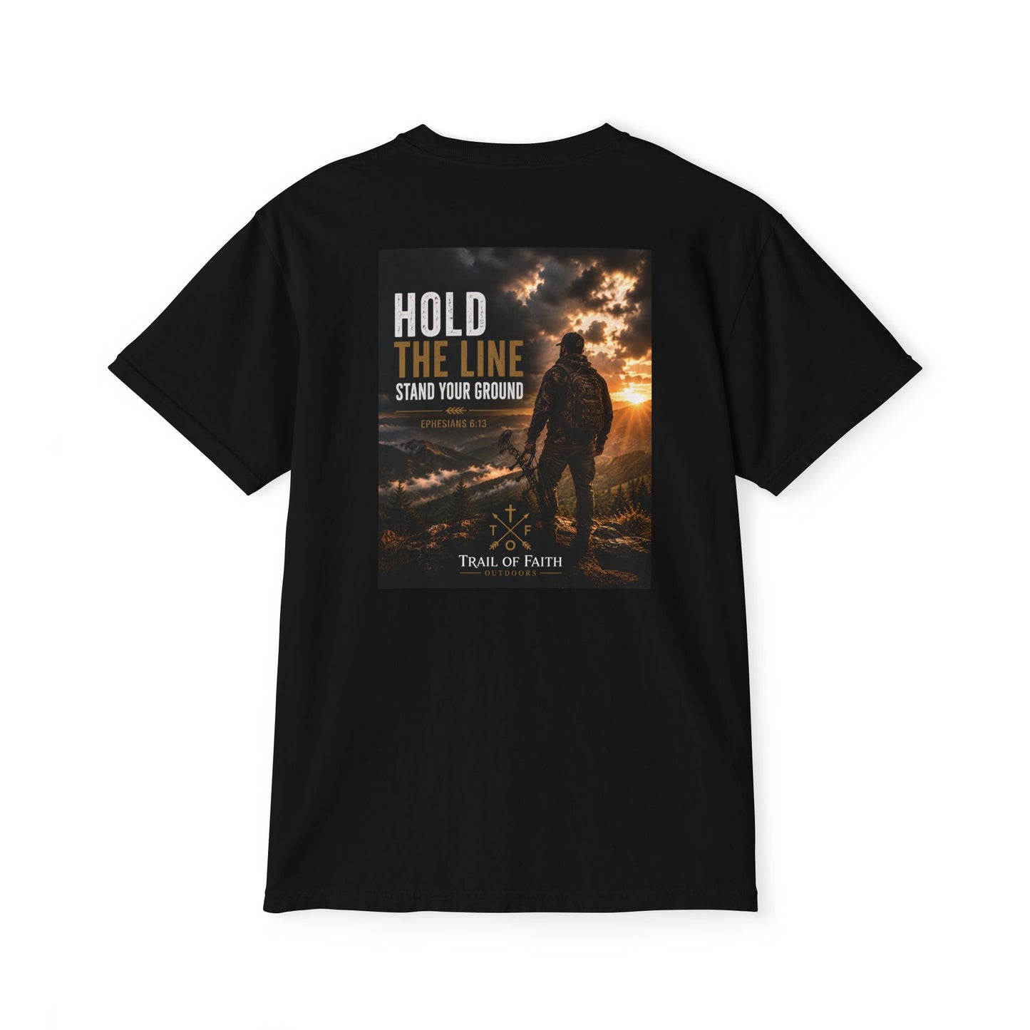 Hold The Line Pocket T‑Shirt — 'Hold the Line, Stand Your Ground' Graphic Tee
