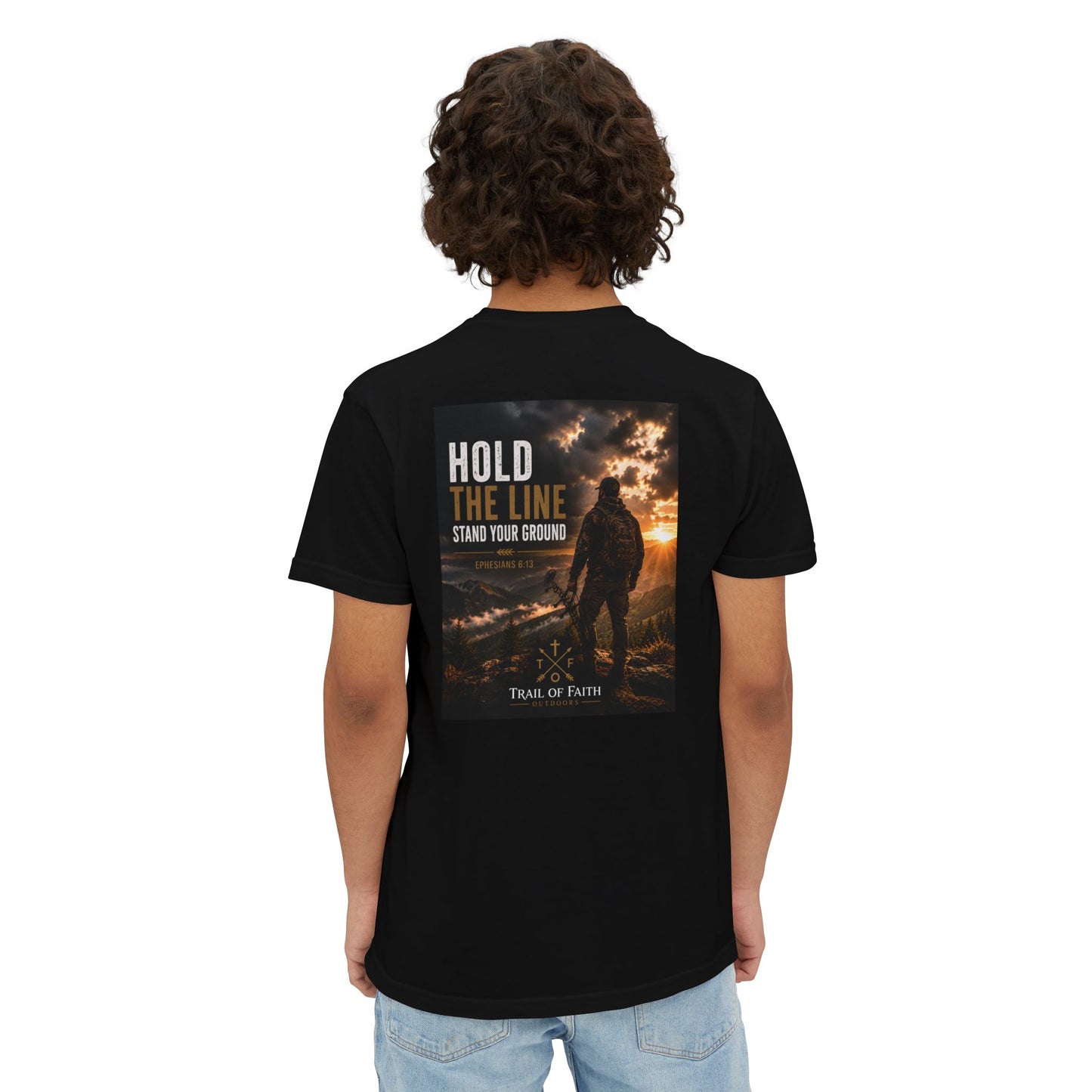 Hold The Line Pocket T‑Shirt — 'Hold the Line, Stand Your Ground' Graphic Tee
