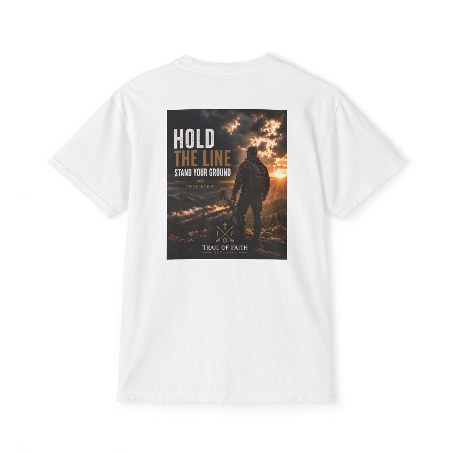 Hold The Line Pocket T‑Shirt — 'Hold the Line, Stand Your Ground' Graphic Tee