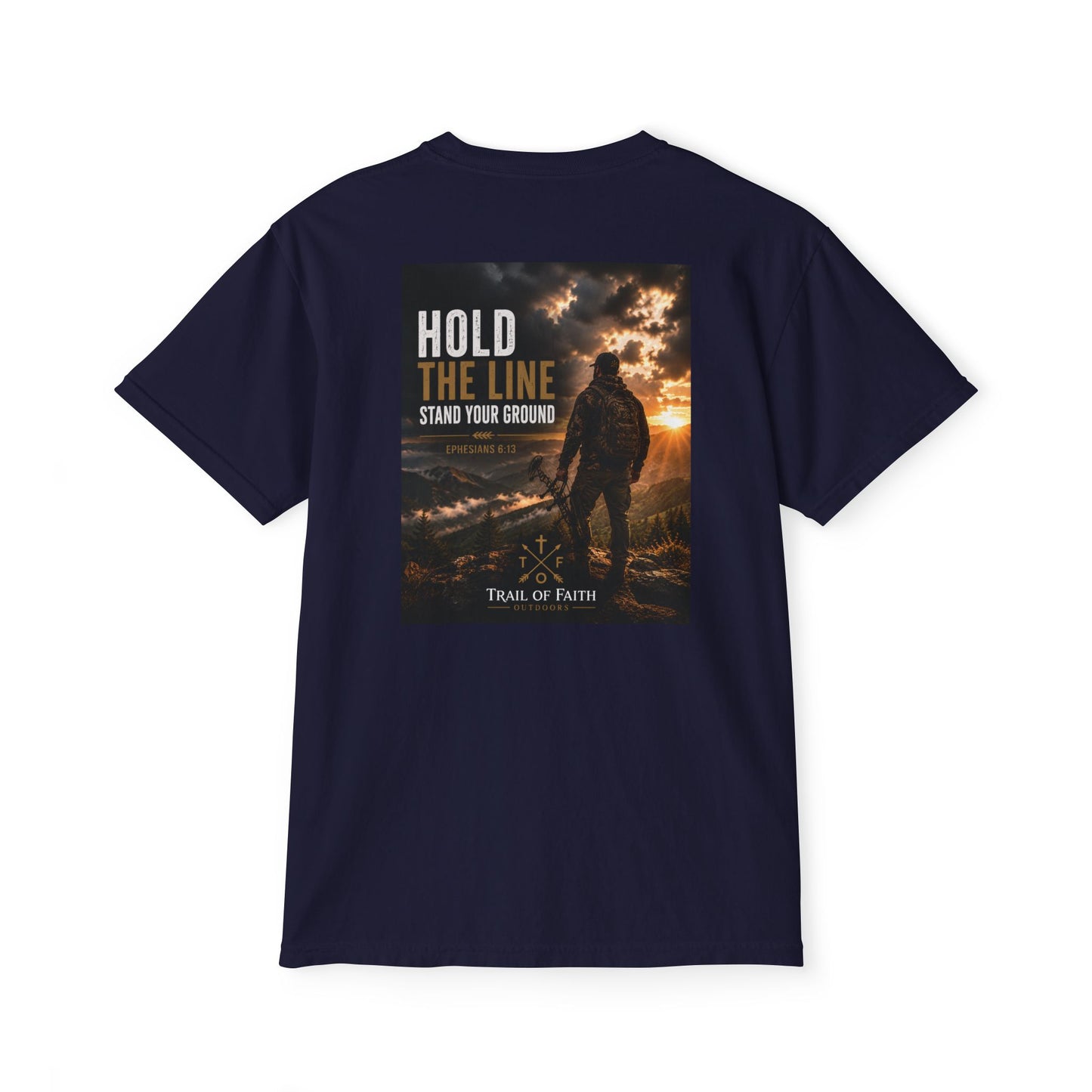 Hold The Line Pocket T‑Shirt — 'Hold the Line, Stand Your Ground' Graphic Tee