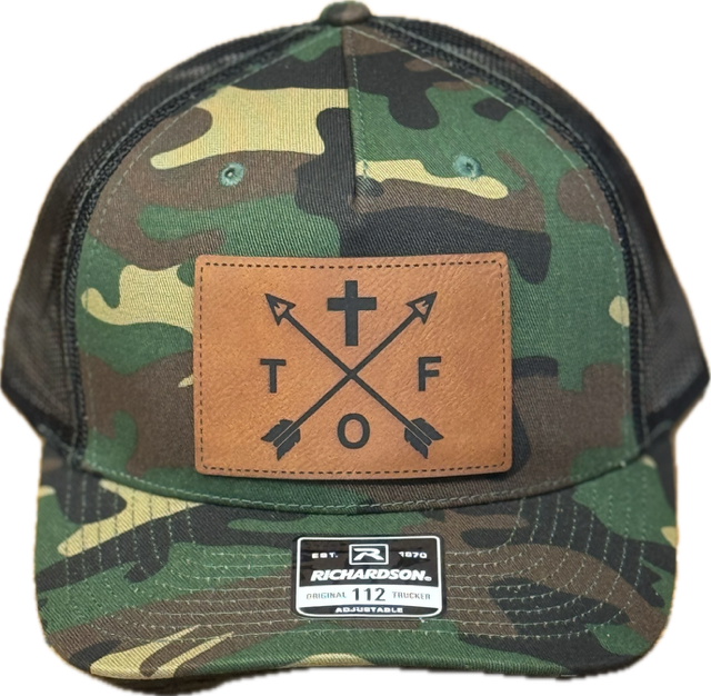 Camo Tri Color and Black Richardson 112 Trail of Faith Leather Patch